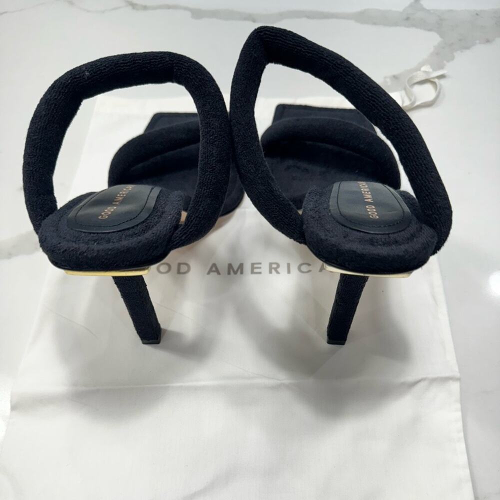 GOOD AMERICAN Terry Slip On High Heel Sandals Size 11 NEW - Picture 6 of 8